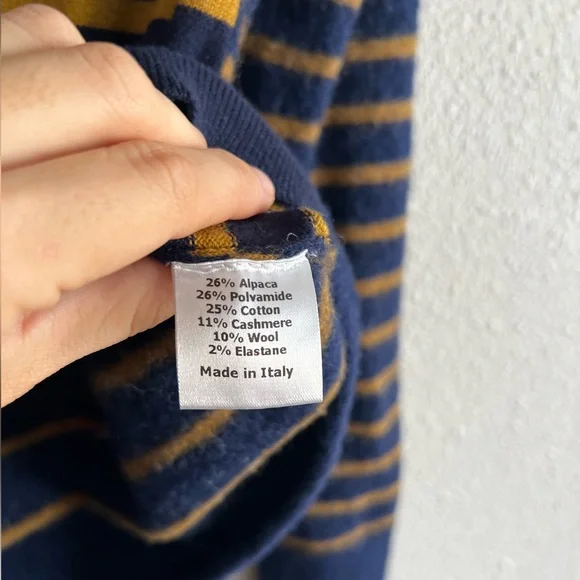 La Linge Wool Cashmere blend striped crew neck sweater - Picture 4 of 6